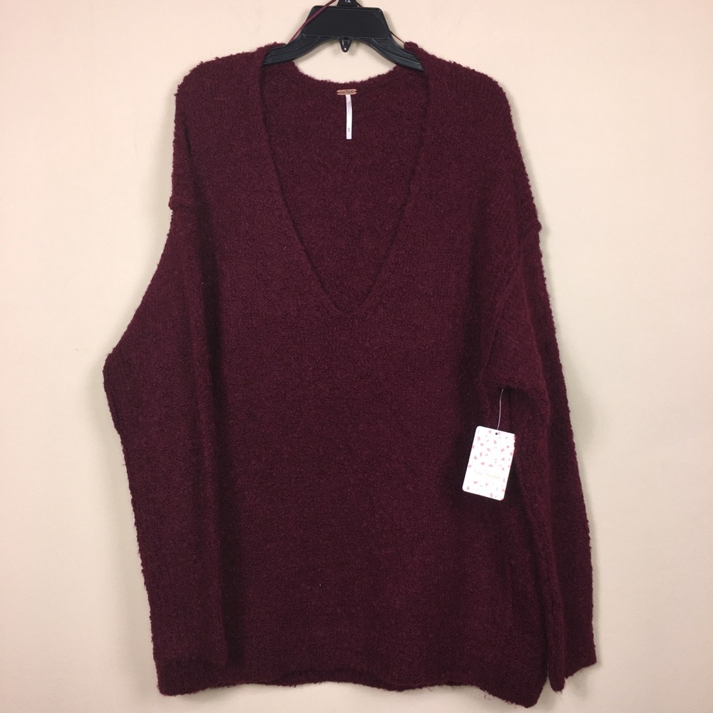 Free People alpaca blend Lofty V-neck sweater - Picture 3 of 8
